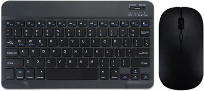 Bluetooth-мышь и клавиатура Se7enline, универсальная перезаряжаемая Bluetooth-клавиатура, портативная беспроводная клавиатура, подходит для MacBook, iPad, Mac, iOS, Android, Windows, iPhone, планшетов, смартфонов, ПК, черная 1000008308 - фото 533636