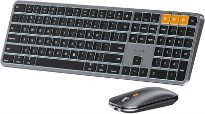 Клавиатура и мышь ProtoArc с подсветкой Bluetooth для Mac, полноразмерная беспроводная клавиатура и мышь KM100-A для Mac, многофункциональная, перезаряжаемая, для MacBook Pro/Air, iPhone, iPad, цвет «серый космос» 1000008311 - фото 533651