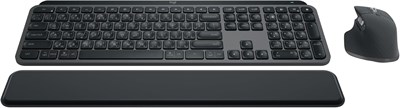 Logitech MX Keys S Combo — высокопроизводительная беспроводная клавиатура и мышь с подставкой для рук, настраиваемой подсветкой, быстрой прокруткой, Bluetooth, USB C, для Windows, Linux, Chrome, Mac — графитовый, раскладка ARA 1000008313 - фото 533661