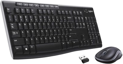 Беспроводная клавиатура и мышь Logitech MK270 для Windows, беспроводная, 2,4 ГГц, компактная беспроводная мышь, 8 мультимедийных клавиш и клавиш быстрого доступа, срок службы батареи 2 года, ПК/ноутбук, английский/арабский языки 1000008321 - фото 533701