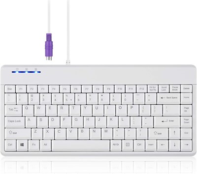 Проводная мини-клавиатура для PS2 Perixx PERIBOARD-409PW, размеры 12,36 x 5,75 x 0,79 дюйма, цвет белый, раскладка английская (США), PB-409PWUS-11829 1000008327 - фото 533729