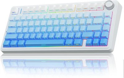 Механическая клавиатура AULA F75 Gasket, 75% беспроводная игровая клавиатура с возможностью горячей замены, пятислойной подкладкой и ручкой, Bluetooth/2,4 ГГц/USB-C, RGB-подсветка. (Синяя) 1000008341 - фото 533792
