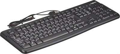 Проводная клавиатура Logitech K120 Business для Windows или Linux, USB Plug-and-Play, полноразмерная, влагозащищенная, изогнутая клавиша пробела, для ПК/ноутбука, раскладка QWERTY UK, черная 1000008348 - фото 533826