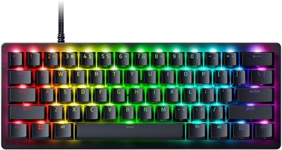Игровая клавиатура Razer Huntsman V3 Pro Mini 60%, аналоговые оптические переключатели с быстрым срабатыванием и регулируемым усилием, встроенные настройки, клавиши Mod двойного назначения, колпачки клавиш Doubleshot PBT — чёрные 1000008353 - фото 533850