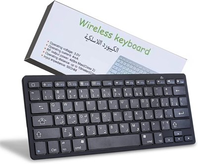 Клавиатура FBS® (арабский и английский) 2.4G Bluetooth, ультратонкая портативная компактная беспроводная клавиатура для IOS/Android/Windows/планшетов/iPhone/iPad/Pro/Air/Mini (черная) 1000008367 - фото 533914