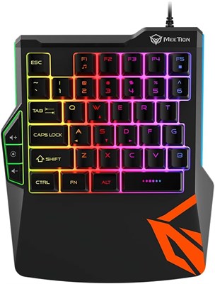 Meetion MT-KB015 Игровая клавиатура для левой руки, черная 1000008378 - фото 533967