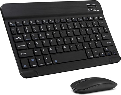 Xukinroy Ультратонкий комплект из клавиатуры и мыши Bluetooth, перезаряжаемая портативная беспроводная клавиатура и мышь для Apple iPad iPhone iOS 13 и выше Samsung планшетов телефонов смартфонов Android Windows (черный) 1000008395 - фото 534056