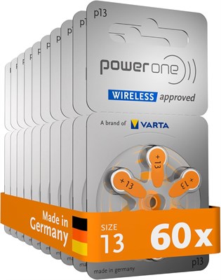 Батарейки для слуховых аппаратов Power One 60, размер 13 1000008401 - фото 534084