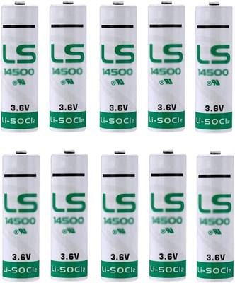 Комплект из 10 аккумуляторов SAFT LS14500 Li-SOCI2 3,6 В типа AA для счетчика воды и электроэнергии PLC, запасная батарея для оборудования 1000008428 - фото 534189