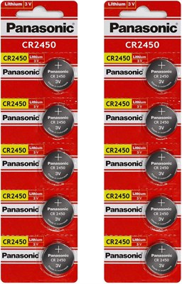 Литиевые батарейки-таблетки Panasonic Cr2450 3 В, 10 шт. 1000008476 - фото 534383