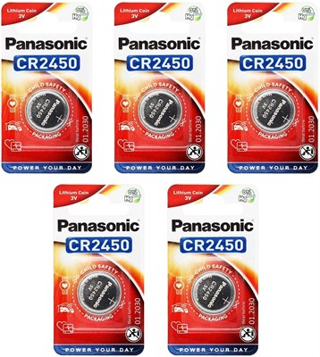 Литиевая батарея Panasonic CR2450, упаковка из 5 батареек 1000008494 - фото 534441