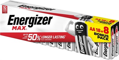Energizer Alkaline Max – упаковка из 18+8 батареек Alkaline MAX AA 1000008497 - фото 534447