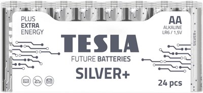 Щелочные батарейки Tesla Silver+ - Plus Extra Energy, блистерная фольга (AA, упаковка 24 шт.) 1000008509 - фото 534489