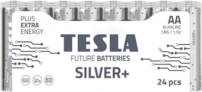 Батарейки Tesla AA SILVER+ Alkaine Plus Extra Energy, термоусадочная пленка, 24 шт., выгодная упаковка 1000008522 - фото 534525