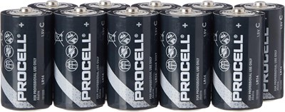 Батарейки Duracell Procell C, 10 шт., черные 1000008533 - фото 534572