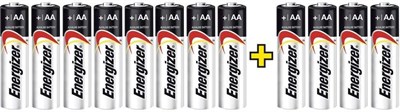 Щелочные батарейки Energizer Max AA — упаковка из 12 штук (8 + 4 бесплатно) 1000008568 - фото 534686