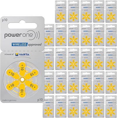 Воздушно-цинковые батарейки Power One для слуховых аппаратов, (желтые), P10, 180 штук 1000008571 - фото 534699