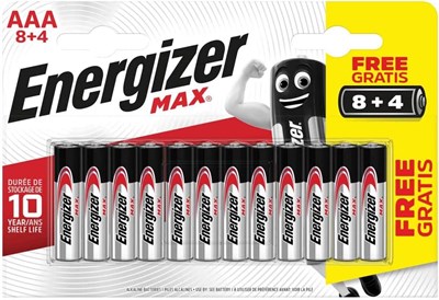 Щелочные батарейки Energizer Max Long-Lasting Alkaline Power | 12 батареек типа AAA 1000008577 - фото 534722