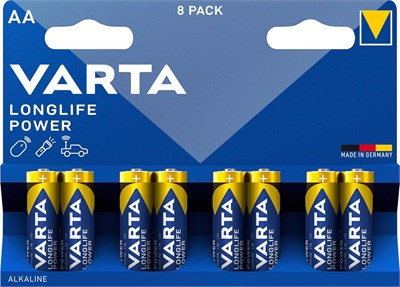 Щелочные батарейки Varta Longlife Power AA для надежной и долгой работы (8 шт.) 1000008579 - фото 534732