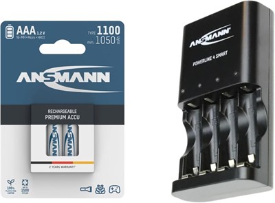 Аккумуляторные батареи Hasanat Essentials Ansmann 2850 NIMH с низким разрядом для морской медицинской аудиовизуальной техники AA/AAA/C/D/E (AAA 1100 NIMH 1,2 В PK4 с зарядным устройством) 1000008583 - фото 534751