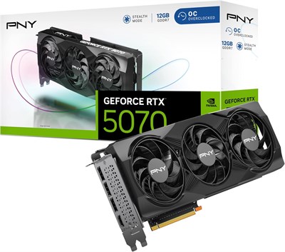 Видеокарта PNY GeForce RTX™ 5070 12 ГБ OC DLSS 4 Triple Fan 1000008617 - фото 534893