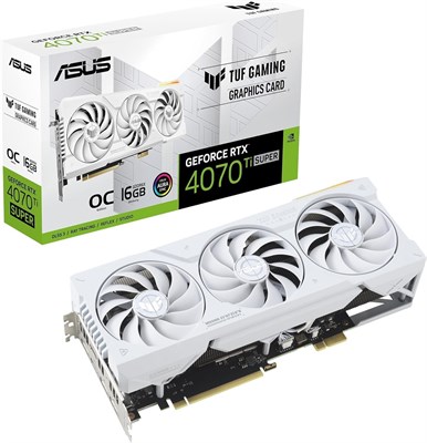 Видеокарта ASUS TUF Gaming GeForce RTX 4070 Ti SUPER BTF White OC Edition 16 ГБ GDDR6X (NVIDIA DLSS 3, (GC-HPWR) Gold Finger, PCIe 4.0, 2x HDMI 2.1a, 3x DisplayPort 1.4a, TUF-RTX4070TIS-O16G-BTF-WHITE, белая) 1000008630 - фото 534956