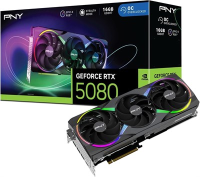 Видеокарта PNY GeForce RTX™ 5080 16 ГБ ARGB OC Triple Fan DLSS 4 1000008635 - фото 534976