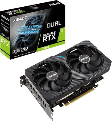 Игровая видеокарта ASUS Dual NVIDIA GeForce RTX 3060 V2 OC Edition 12 ГБ GDDR6 (PCIe 4.0, 12 ГБ памяти GDDR6, HDMI 2.1, DisplayPort 1.4a, 2-слотовая конструкция, осевая конструкция вентилятора, технология 0 дБ) 1000008659 - фото 535087
