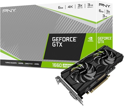 Видеокарта Pny Nvidia Geforce GTX 1660 Super, чёрная, Vcg16606Sdfppb, Pny Geforce® GTX 1660 Super? 6 ГБ, двойной вентилятор (обновлённая) 1000008663 - фото 535107