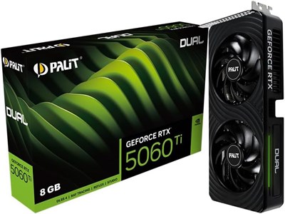 Palit GeForce RTX 5060 Ti Dual (8 ГБ GDDR7/PCI Express 5.0/2572 МГц/28000 МГц) 1000008699 - фото 535278