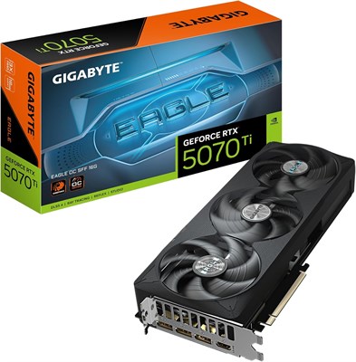 Видеокарта Gigabyte GeForce RTX 5070 Ti EAGLE OC SFF 16G — 16 ГБ GDDR7, 256 бит, PCI-E 5.0, тактовая частота ядра 2542 МГц, 3 порта DP 2.1a, 1 порт HDMI 2.1b, NVIDIA DLSS 4, GV-N507TEAGLE OC-16GD 1000008700 - фото 535283