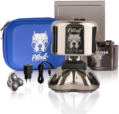 Бритва для головы и лица Skull Shaver Pitbull Platinum Pro с дополнительным лезвием — электробритва для лысой головы, лица и тела. Удобно брать с собой в дорогу, подходит для сухого и влажного бритья. Подарок для мужчин. 1000008770 - фото 535399