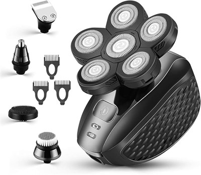 ShabeEat Head Shavers for Men, улучшенная многофункциональная бритва для лысых голов 5-в-1, набор для ухода за лысыми головами, беспроводная электробритва для мужчин, роторная бритва для мужчин, аккумуляторная бритва для лысых мужчин, водонепроницаемая, с 1000008920 - фото 536105