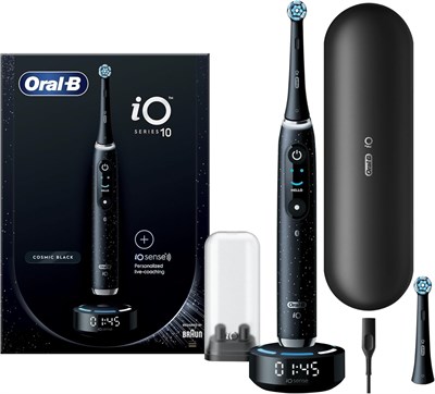 Аккумуляторная зубная щетка Oral-B iO Series 10 Cosmic Black с искусственным интеллектом, 7 интеллектуальных режимов, технология iO, искусственный интеллект с 3D-отслеживанием зубов, интерактивный дисплей, 3 часа работы, быстрое магнитное зарядное устройс 1000009257 - фото 536548