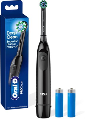 Oral-B Pro 100 CrossAction, зубная щетка на батарейках, черная, 1 шт. (упаковка из 1 шт.) 1000009270 - фото 536614