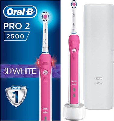 Oral-B PRO 2500 3D — электрическая зубная щётка — розовая 1000009277 - фото 536640