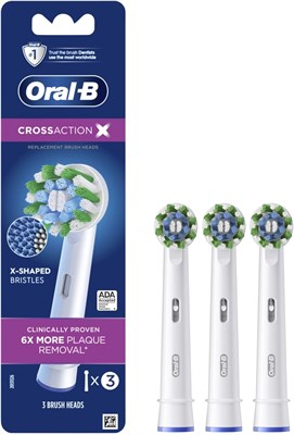 Сменные насадки для электрической зубной щетки Oral-B Cross Action, 3 шт. 1000009321 - фото 536815