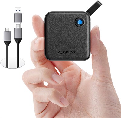 Портативный твердотельный накопитель ORICO 256 ГБ с кабелем USB-C «2 в 1», внешние твердотельные накопители, скорость до 460 МБ/с, индикатор состояния, надежное хранилище для смартфонов, планшетов и ПК с портом USB-C — B5PLUS 1000009344 - фото 536922