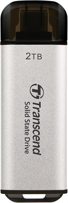 Внешний твердотельный накопитель Transcend ёмкостью 2 ТБ, USB 3.2 Gen2, скорость до 1050 МБ/с, портативный SSD с портом Type C, для Steam Deck, ROG Ally, MSI Claw, Windows и Mac, iPhone, iPad, Android, PS5, Xbox, Smart TV, серебристый 1000009424 - фото 537294