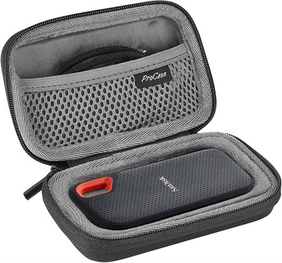 Жесткий дорожный чехол ProCase для портативного твердотельного накопителя SanDisk 250 ГБ/500 ГБ/1 ТБ/2 ТБ Extreme, SDSSDE60-500G-G25, ударопрочный жесткий чехол EVA, сумка для хранения, черный 1000009449 - фото 537419