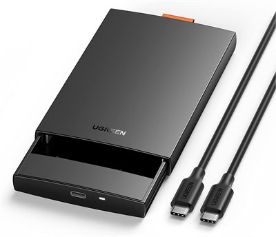 Корпус для жесткого диска UGREEN USB C с кабелем USB C-C. Адаптер USB C 3.1 Gen 2 - SATA для 2,5-дюймового твердотельного накопителя. Поддержка высокоскоростного интерфейса UASP SATA III, совместимого с MacBook Pro, WD, Seagate, Toshiba, Samsung. 1000009523 - фото 537783