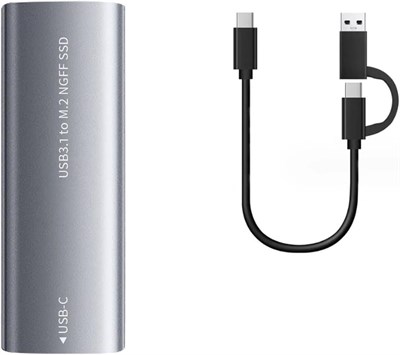 Адаптер для корпуса SSD M.2 NVMe SATA, алюминиевый адаптер SSK 10 Гбит/с USB 3.0 Gen 2 - NVMe, внешний алюминиевый корпус SSD без инструментов для M-Key/B+M Key PCIe и SATA, поддержка UASP и Trim 1000009529 - фото 537809