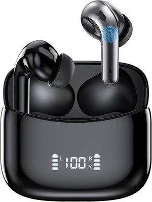 Беспроводные наушники-вкладыши, Bluetooth-наушники, воспроизведение 60 часов, шумоподавление CVC, чехол для беспроводной зарядки, внутриканальные стереонаушники со встроенным микрофоном, светодиодный дисплей, водонепроницаемые спортивные наушники IPX7 1000009541 - фото 537870