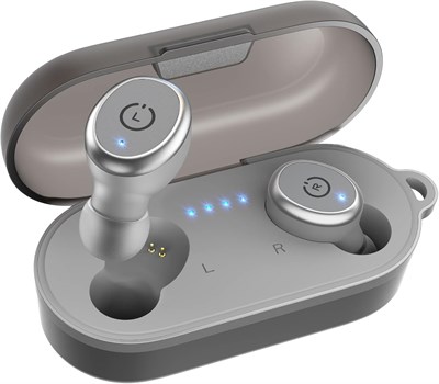 Беспроводные наушники TOZO T10 Bluetooth 5.3 с чехлом для беспроводной зарядки, водонепроницаемые, IPX8, стереонаушники-вкладыши, встроенный микрофон, гарнитура, премиальный звук с глубокими басами для спорта, серые 1000009559 - фото 537958