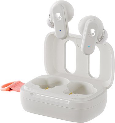 Беспроводные наушники-вкладыши Skullcandy Dime 3, аккумулятор на 20 часов, микрофон, совместимы с устройствами iPhone, Android и Bluetooth — цвет «белая кость/оранжевый» 1000009569 - фото 538008