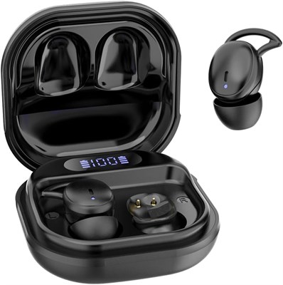 Наушники-вкладыши для сна, невидимые для сна на боку, беспроводные, Bluetooth 5.4, мягкие мини-наушники, плоские, скрытые, для женщин, мужчин, работы и спорта, чёрные 1000009634 - фото 538307