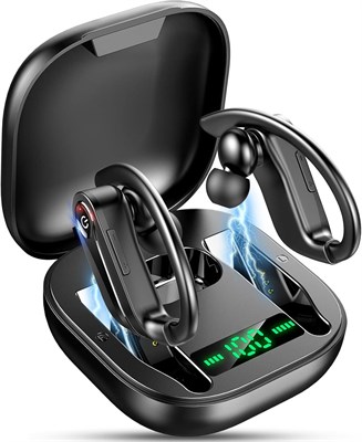 Беспроводные наушники, беспроводные наушники-вкладыши Bluetooth 5.1, спортивные наушники, беспроводные внутриканальные стереонаушники с глубокими басами, водонепроницаемые, IP7, заушные, с шумоподавлением и микрофоном, 50H, USB-C, гарнитуры для бега и спо 1000009690 - фото 538572