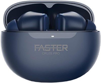 Беспроводные наушники Faster Cruze Pro — активное шумоподавление (ANC), 25 часов воспроизведения, Bluetooth 5.3, стереозвук HiFi, игровые наушники с низкой задержкой, глубокие басы, сенсорное управление (синие) 1000009797 - фото 539072