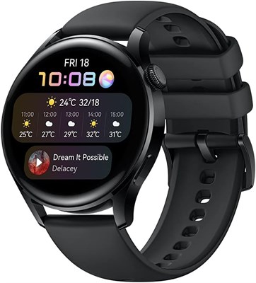 Huawei Watch 3 — умные часы 4G с 1,43-дюймовым AMOLED-дисплеем, 3 дня автономной работы, круглосуточным мониторингом SpO2 и пульса, встроенным GPS, 5 атм, черные 1000009887 - фото 539493