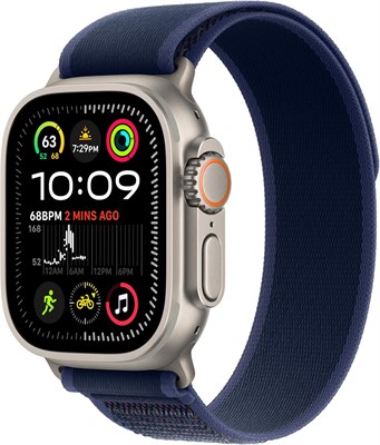 Умные часы Apple Watch Ultra 2 GPS + Cellular, 49 мм, спортивные часы с корпусом из натурального титана с синим браслетом Trail Loop — S/M. Фитнес-трекер, точный GPS, сверхдлительное время автономной работы, углеродно-нейтральный. 1000009928 - фото 539670